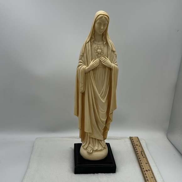Antique/Vintage Gino Ruggeri Bianchi Sacred Heart of Mary Alabaster Sculpture - Picture 4 of 14